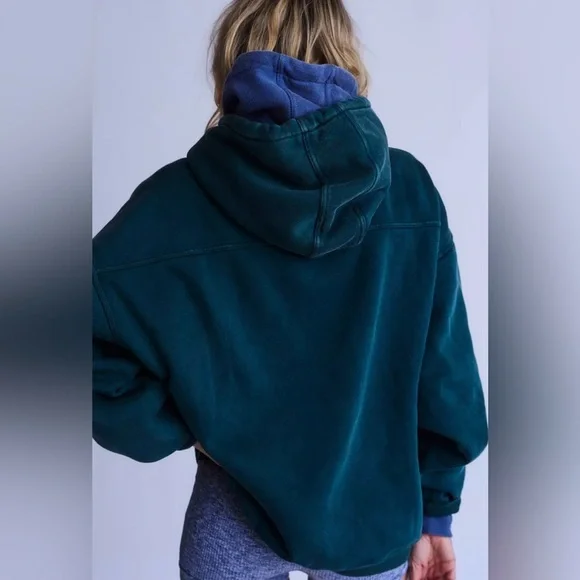 Free People FP Movement Final Call Hoodie Evergreen Combo Small NWT - Picture 3 of 4